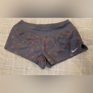 Nike Gray Athletic Shorts with Multicolor Floral Accents